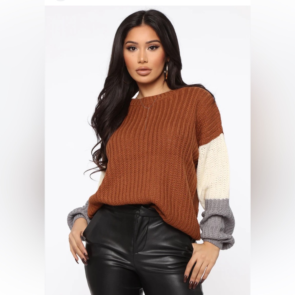Fashion Nova All Mine Color Block Sweater Women’s Large